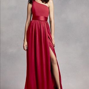 One shoulder dress with split